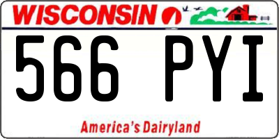 WI license plate 566PYI