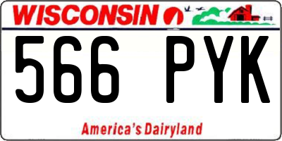 WI license plate 566PYK
