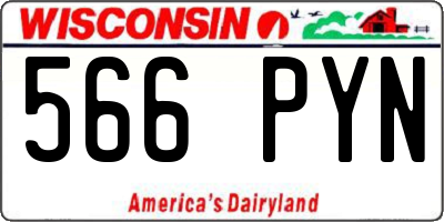 WI license plate 566PYN
