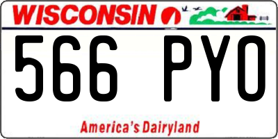 WI license plate 566PYO