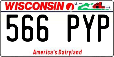 WI license plate 566PYP