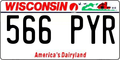 WI license plate 566PYR