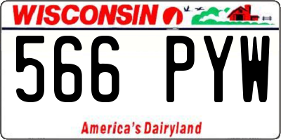 WI license plate 566PYW