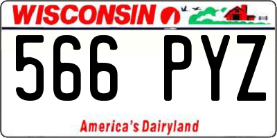 WI license plate 566PYZ