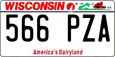 WI license plate 566PZA
