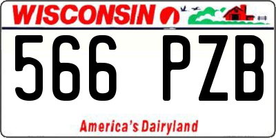 WI license plate 566PZB