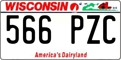 WI license plate 566PZC