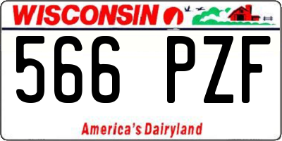 WI license plate 566PZF