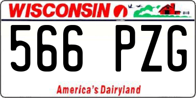 WI license plate 566PZG