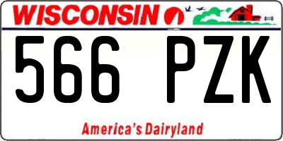 WI license plate 566PZK