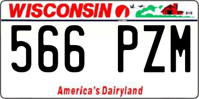 WI license plate 566PZM
