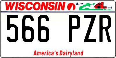 WI license plate 566PZR