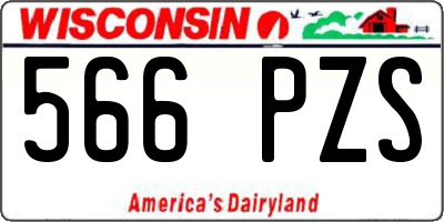 WI license plate 566PZS