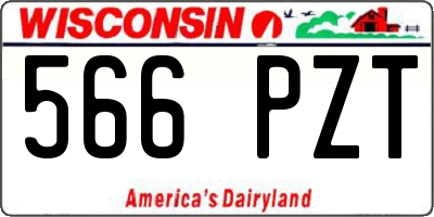 WI license plate 566PZT