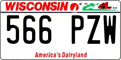 WI license plate 566PZW