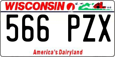 WI license plate 566PZX