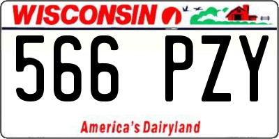WI license plate 566PZY