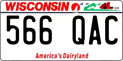 WI license plate 566QAC
