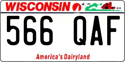 WI license plate 566QAF