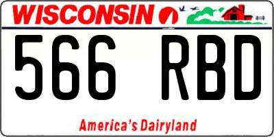 WI license plate 566RBD