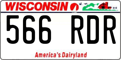 WI license plate 566RDR