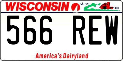 WI license plate 566REW