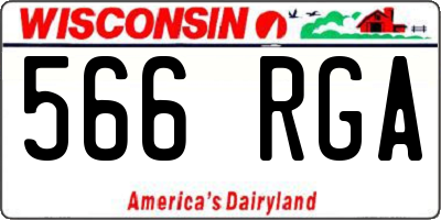 WI license plate 566RGA