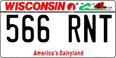 WI license plate 566RNT