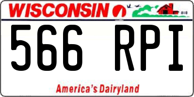 WI license plate 566RPI