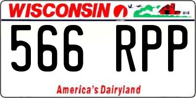 WI license plate 566RPP