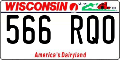 WI license plate 566RQO