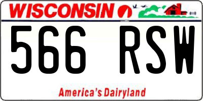 WI license plate 566RSW