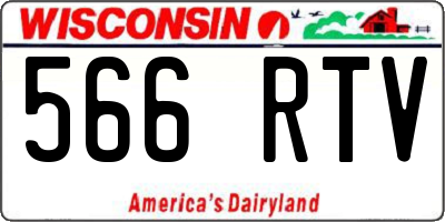 WI license plate 566RTV