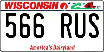WI license plate 566RUS
