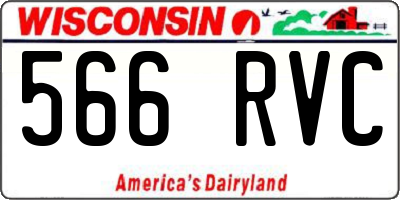WI license plate 566RVC