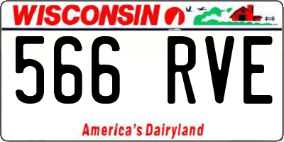 WI license plate 566RVE