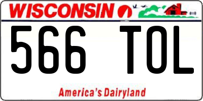 WI license plate 566TOL