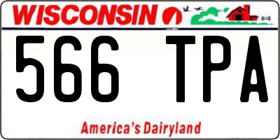 WI license plate 566TPA