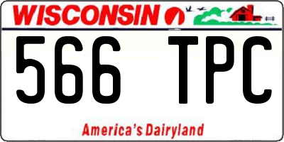 WI license plate 566TPC