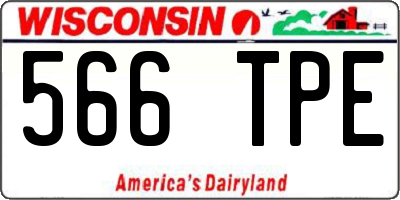 WI license plate 566TPE