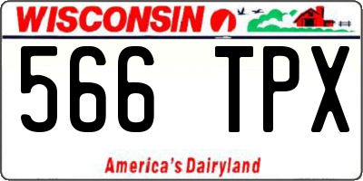WI license plate 566TPX