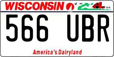 WI license plate 566UBR