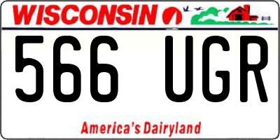 WI license plate 566UGR