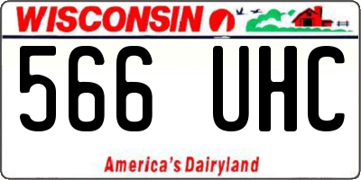 WI license plate 566UHC