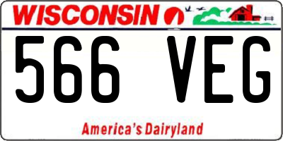 WI license plate 566VEG