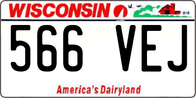 WI license plate 566VEJ