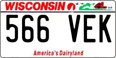 WI license plate 566VEK