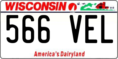 WI license plate 566VEL