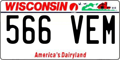 WI license plate 566VEM