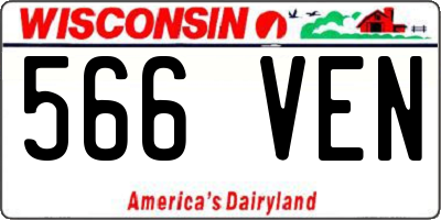 WI license plate 566VEN